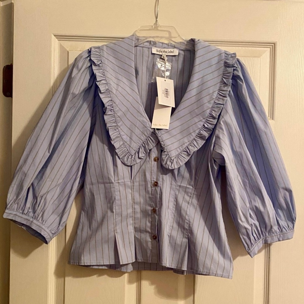 NWT Sofie the Label “Matilda” blue blouse, large
